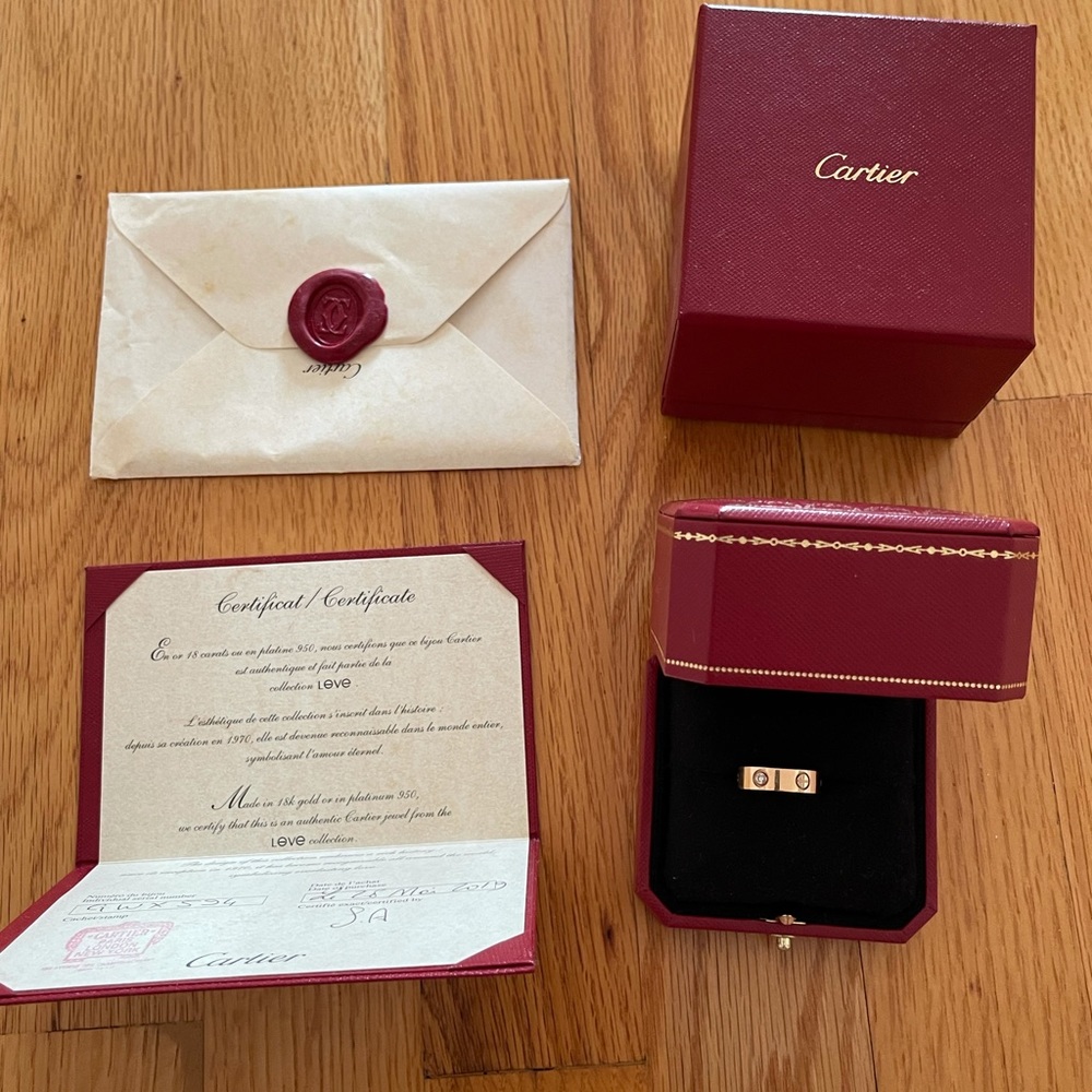 Cartier love ring 3 diamonds (pink gold)